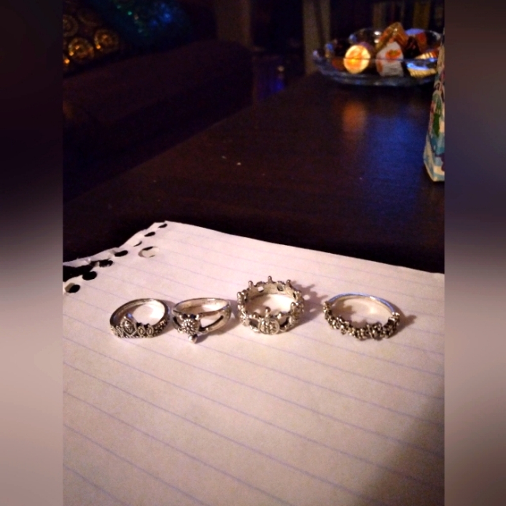 Silver ring bundle (4)